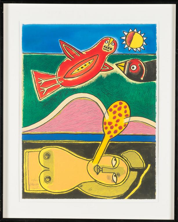 Beverloo Corneille, litografi, signerad och daterad-05. Numrerad 113/125.