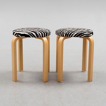 Two Alvar Aalto 'Model 60' stool, for Artek, Finland, late 20th century.