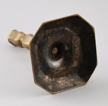 LJUSSTAKE, mässing, 1700-tal.