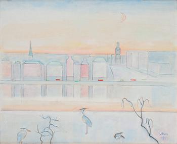 Einar Jolin, View over Skeppsbron and Storkyrkan.