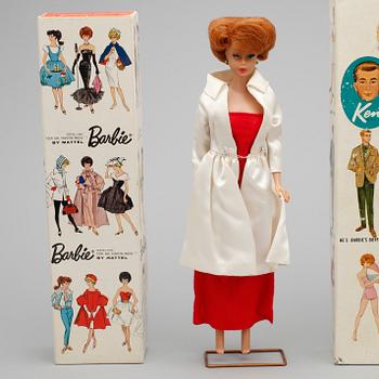 BARBIEDOCKOR, 2 st med tillbehör, Mattel, 1950/60-tal.