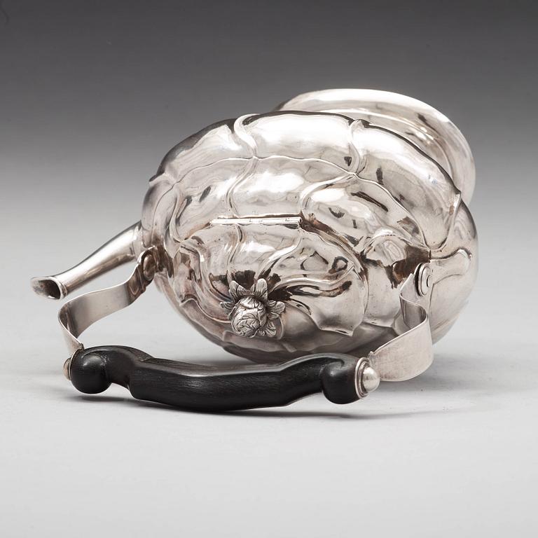 A Swedish mid 18th century silver tea-pot, mark of Henrik Wittkopf dy, Stockholm 1761.