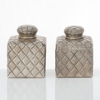 Teservis, trompe l'oeil, 8 delar, silver, av Vasiliy Ivanov, S:t Petersburg 1895.