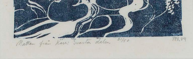 IRMELIN SANDMAN-LILIUS, träsnitt, sign. och dat. -89, nr 31/50.