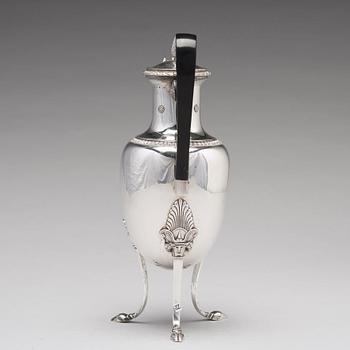 A Swedish 19th century silver coffee-pot, mark of Adolf Zethelius, Stockholm 1824.