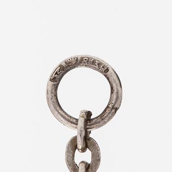 Elis Kauppi, halsband, silver och mossagat. Kupittaan kulta, Åbo 1965.