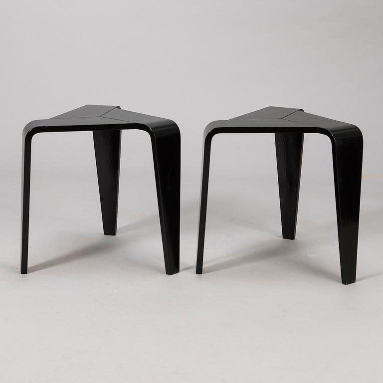 MARKE NISKALA-LUOSTARINEN, a pair of mid 20th century 'Tabouret' stools for Oy Stockmann Ab, Keravan puusepäntehdas.