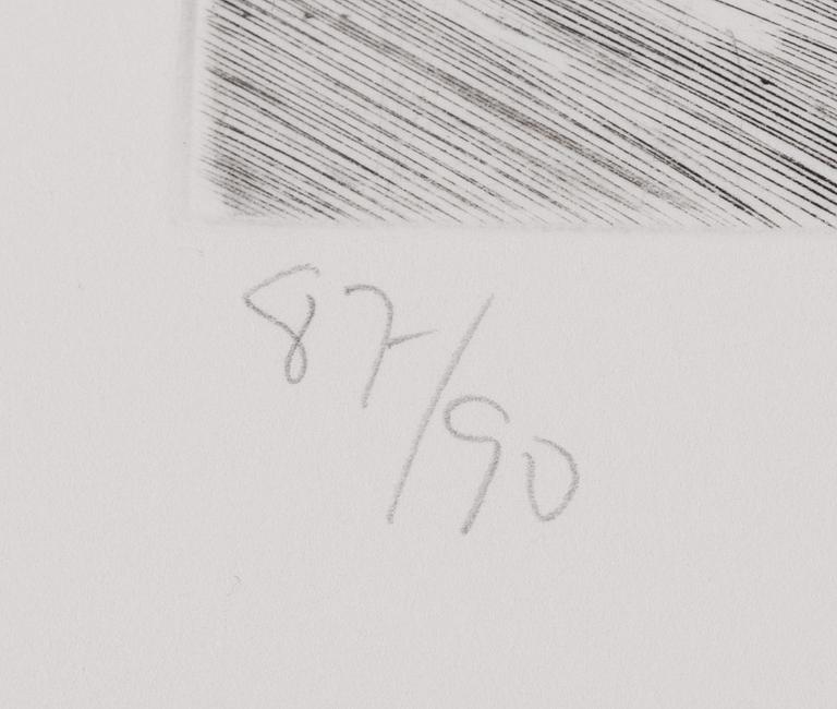 Ulf Trotzig, "King Sweeney", portfolio with nine colour etchings.