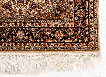 Carpet, silk Ghom, approx. 155 x 93 cm.