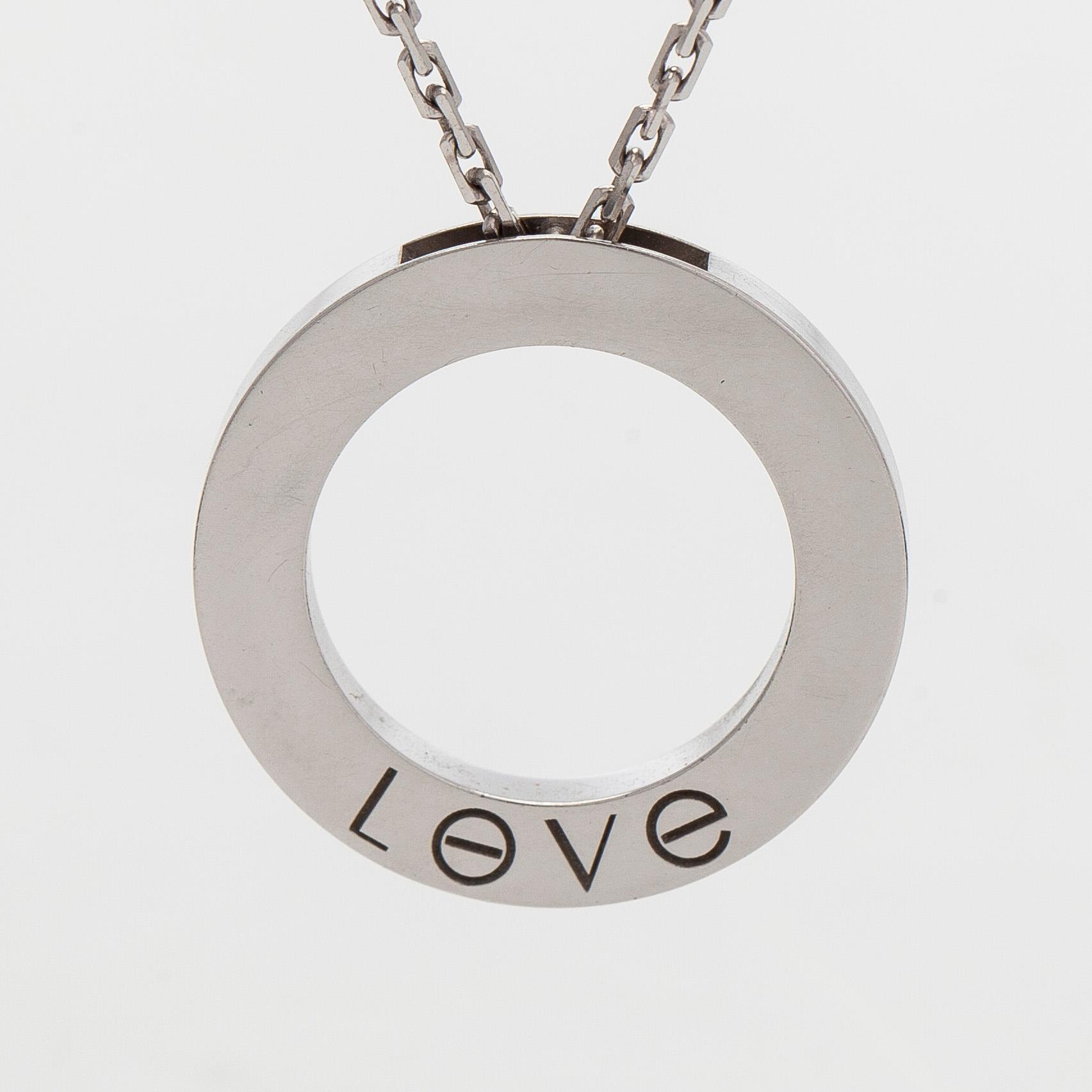 Cartier, kaulakoru, "Love", 18K valkokultaa, briljanttihiottuja timantteja.
