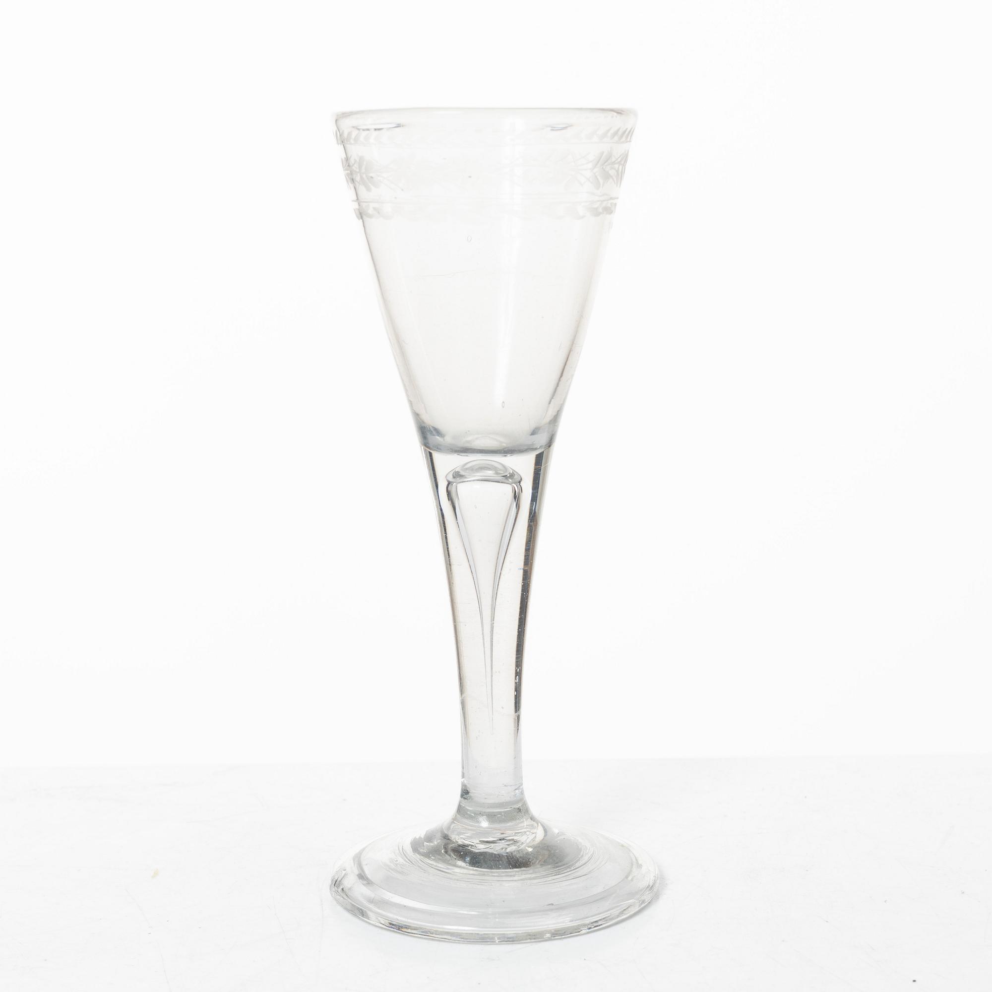 Glas, fyra stycken, Sverige, 1700-tal/tidigt 1800-tal.