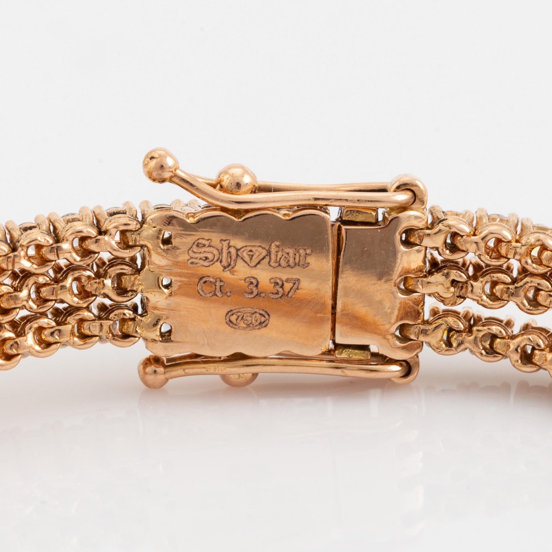 Brilliant cut diamond bracelet.