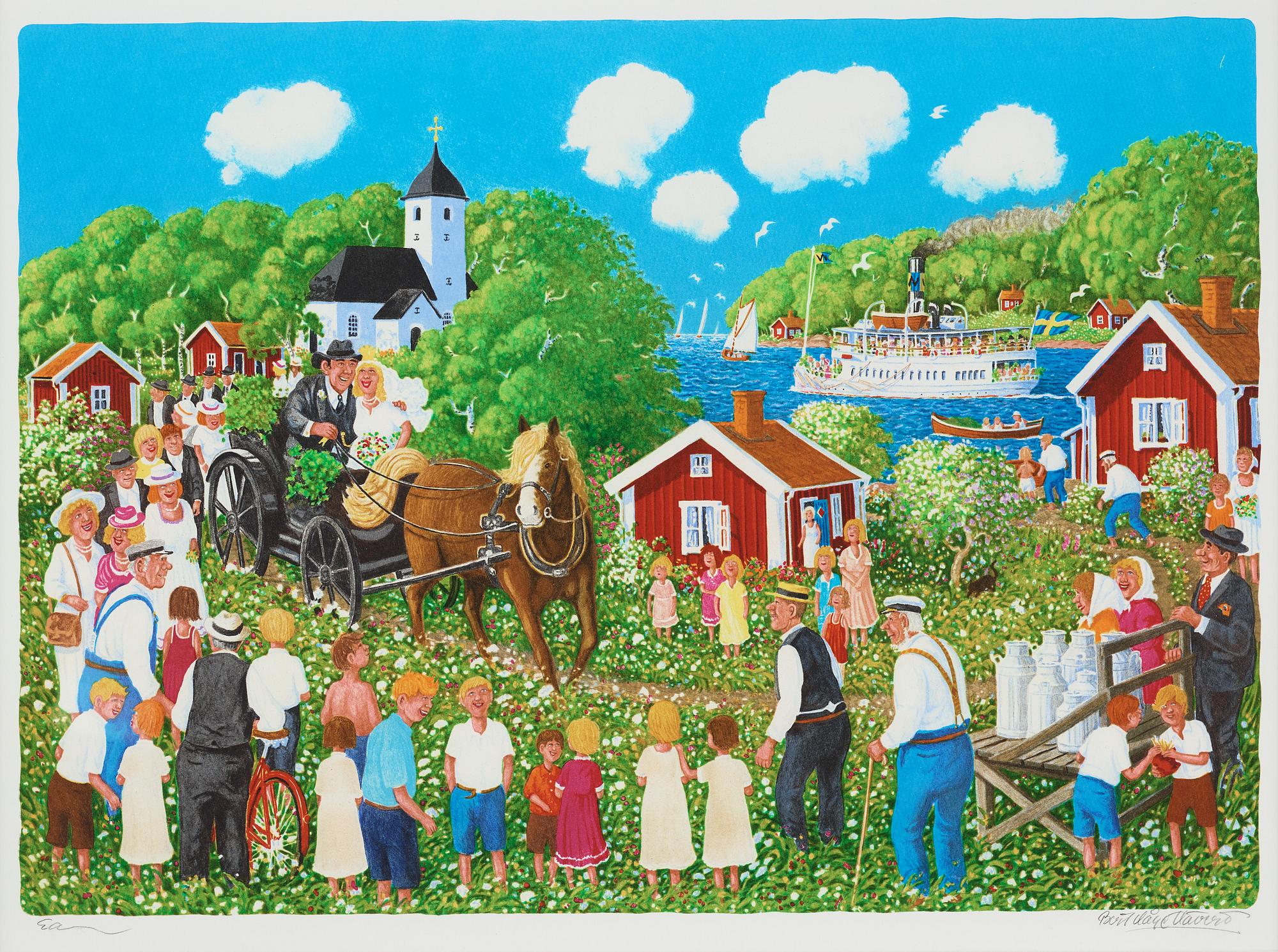 BERT  HÅGE HÄVERÖ, färglitografi, signerad EA.