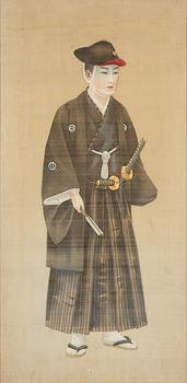 Målningar, ett par, på siden. Okänd konstnär, Japan, Meijiperioden.