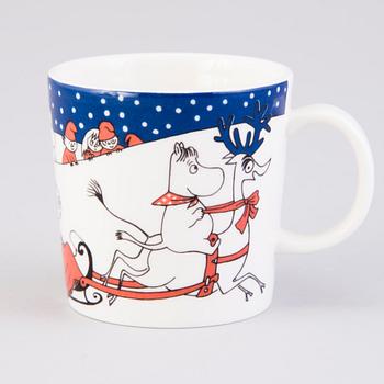 MOOMIN-MUG, porcelain, 'Christmas greeting', Moomin Characters, Arabia 1997-2002.