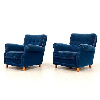 Armchairs, a pair, "Helsingborg" by DUX, 1950s.