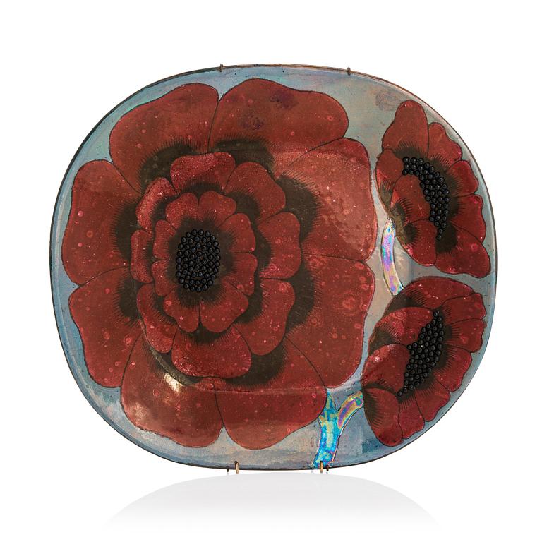 Birger Kaipiainen, a stoneware decorative dish signed Kaipiainen Arabia.