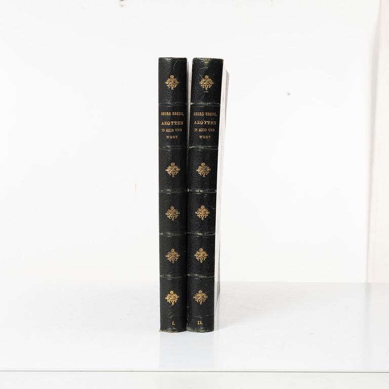 Georg Ebers, books on Egypt, two volumes, Stuttgart & Leipzig, Germany, 1879-80.