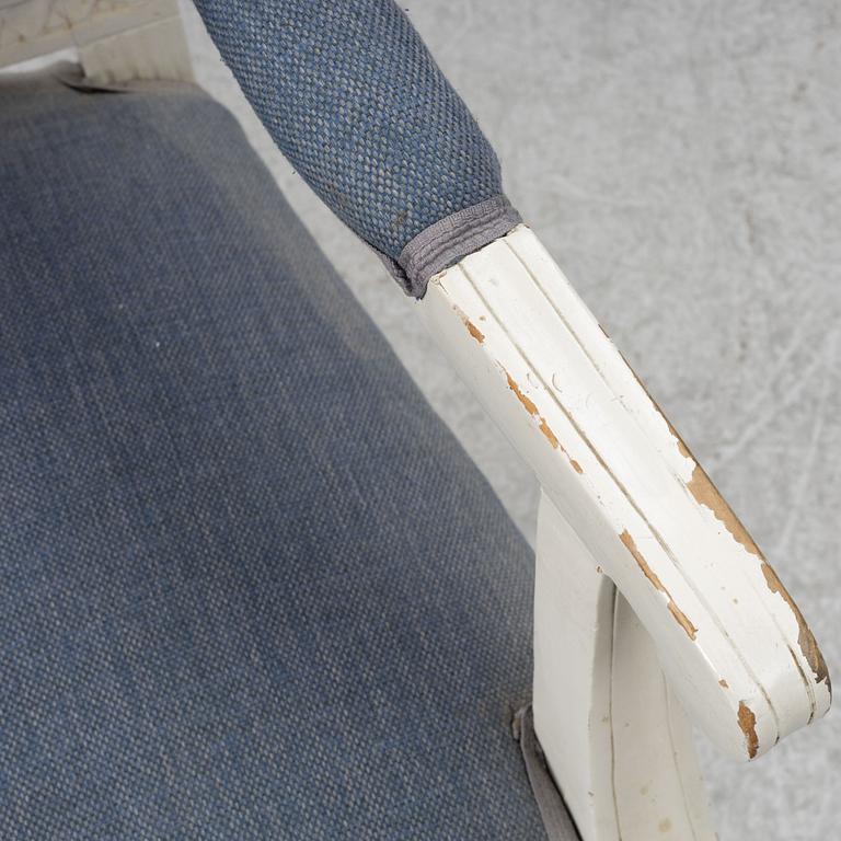 Armchairs, a pair, Gustavian style, circa 1900.