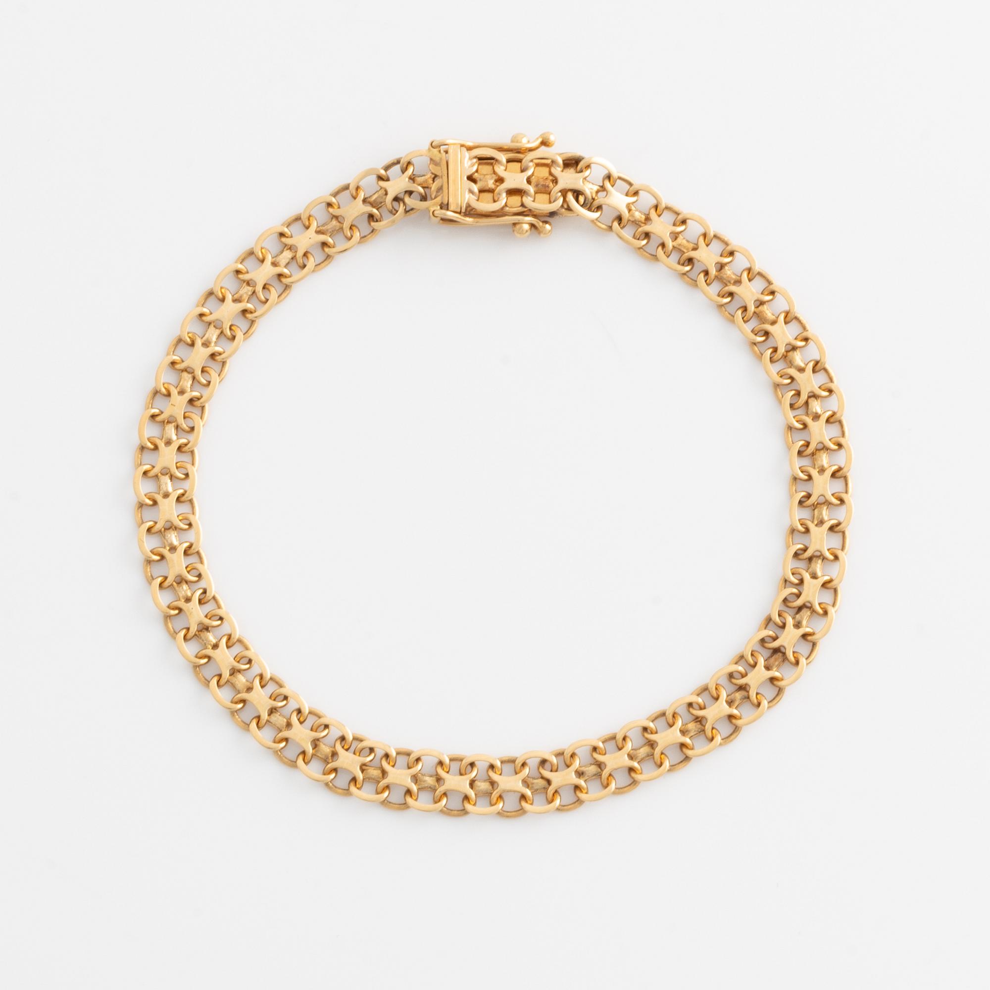 Armband, x-länk, 18K guld.