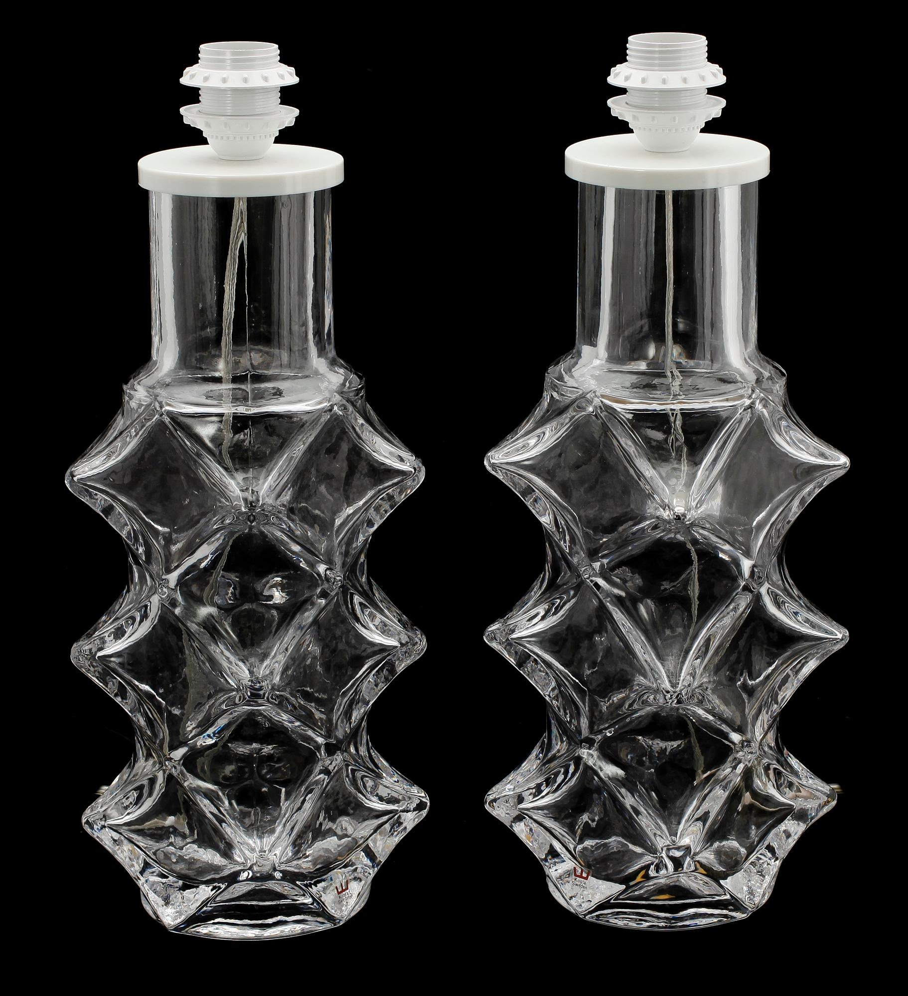 BORDSLAMPOR, 1 par, glas, Hanne Dreutler, Kosta.