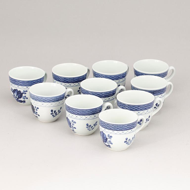 KAFFESERVIS, 18 delar, porslin, "Tranquebar", Aluminia och Royal Copenhagen.