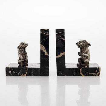 Bokstöd, ett par, stämplade i godset Bertin, Frankrike sannolikt 1925-30-tal.