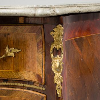 A Rococo commode by Christin Gotthard Willkom, (Stockholm 1763-65).