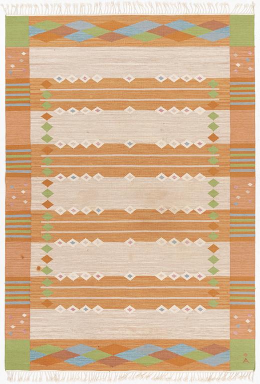 A flat weave carpet, signed Å, Axeco made in India, c. 280 x 196 cm.