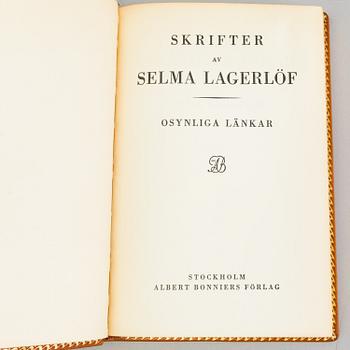 BÖCKER, 12 stycken, "Skrifter av Selma Lagerlöf", Albert Bonniers förlag 1940/50-tal.
