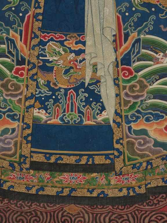 A painting of a high ranking noble woman, Qing dynasty, 19th century. Anonymous artist.