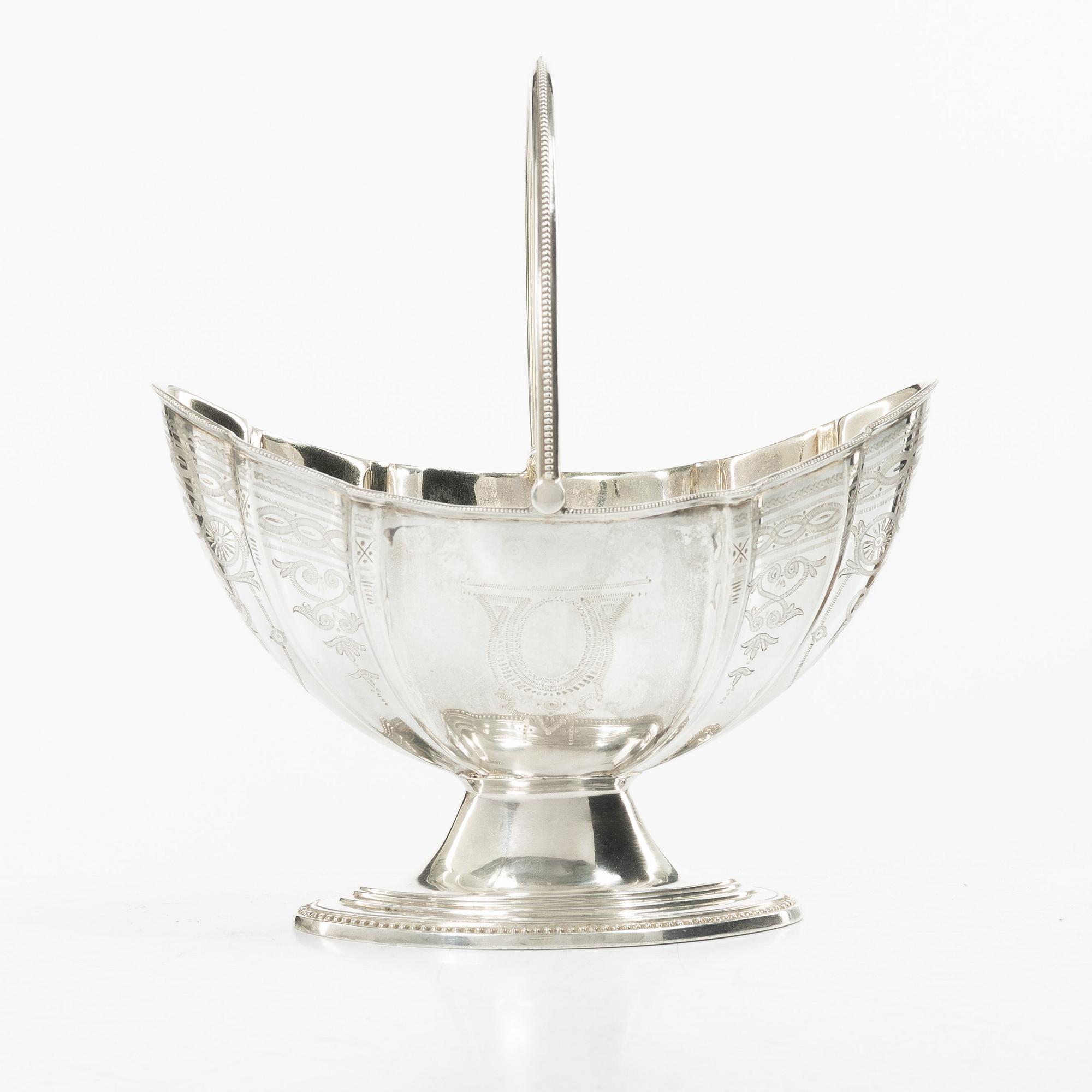 An English silver sweetmeat dish, mark of James Dixon & Sons Ltd, Sheffield, England, 1883.