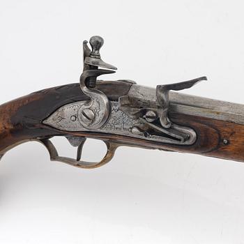 A flintlock pistol, second half of the 18th Century.