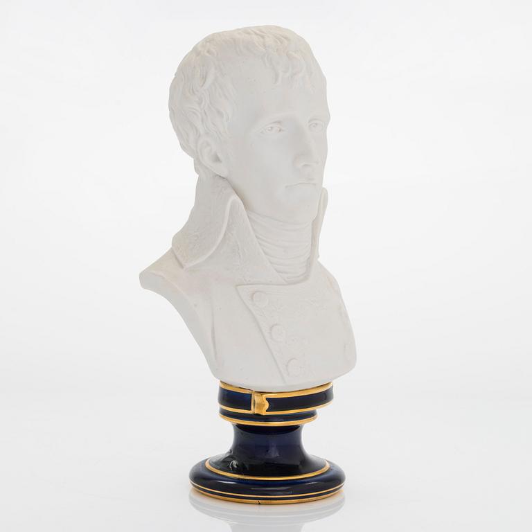 A biscuit bust of Napoleon Bonaparte, Sèvres, France.