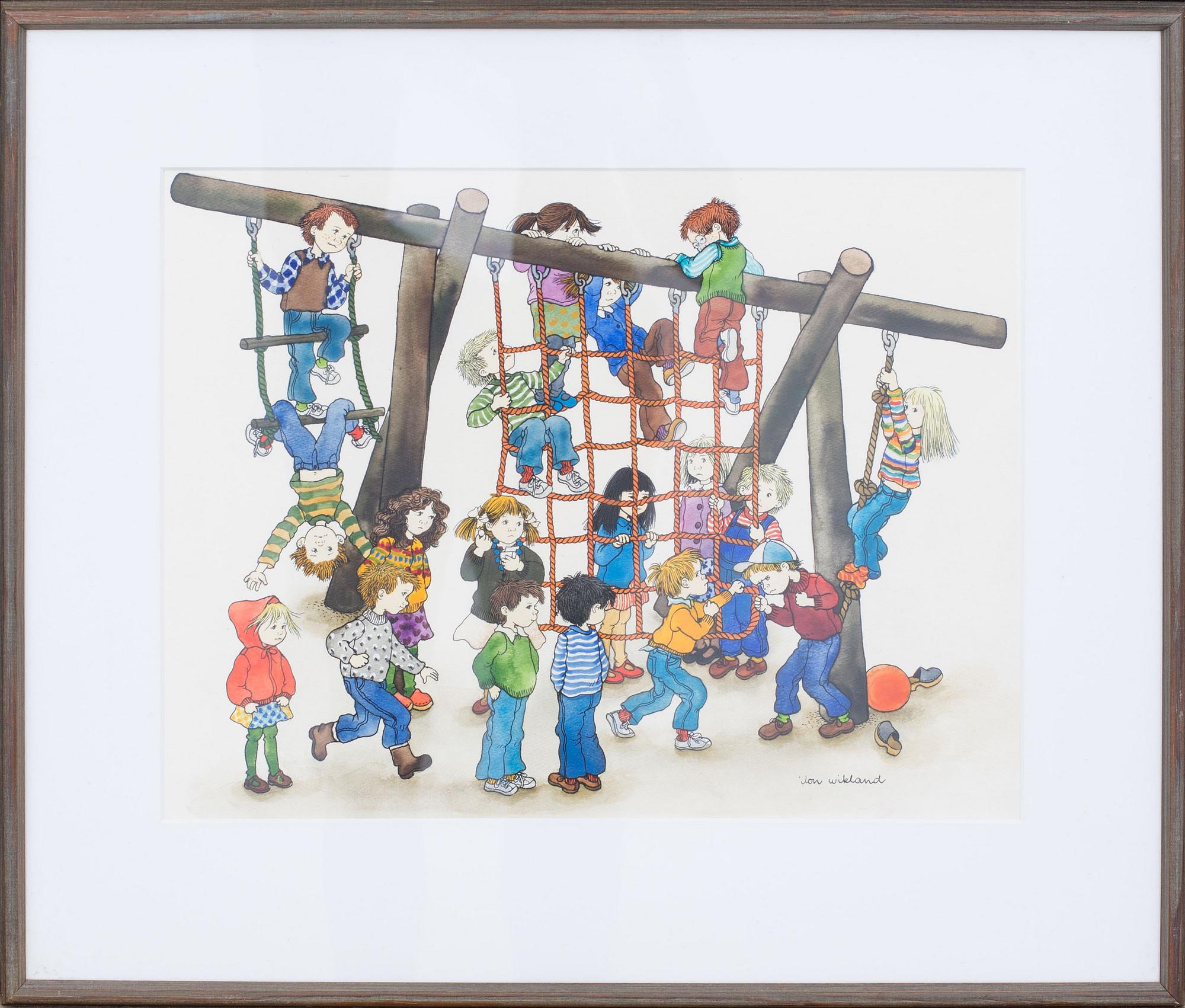 ILON WIKLAND, akvarell, signerad.