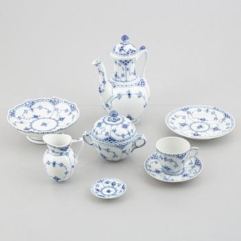 A 27-piece 'Musselmalet' porcelain coffee service, Royal Copenhagen, Denmark.