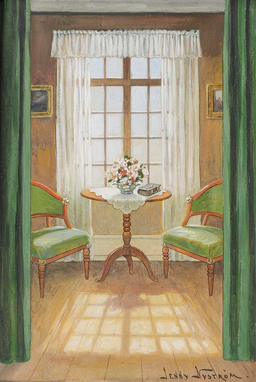 Jenny Nyström, Interiör med karmstolar.