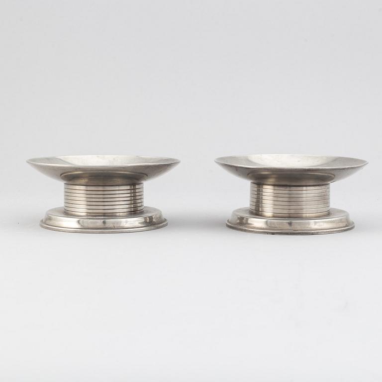 A pair of swedish pewter candlesticks, GAB 1939.