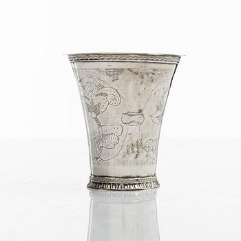A Swedish silver beaker, mark of Berndt Halck,  Halmstad 1762.