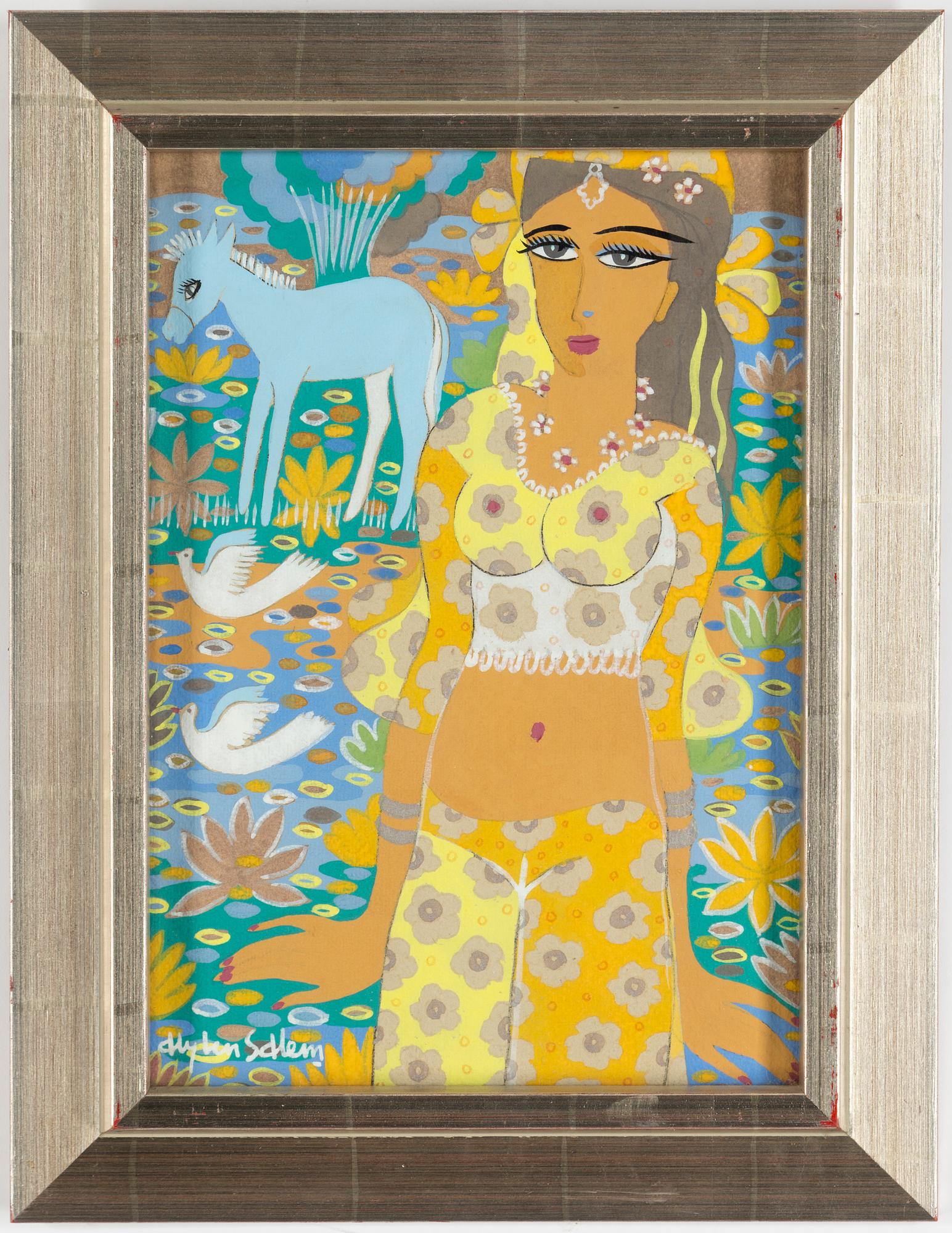 ALY BEN SALEM, gouache/watercolour, signed.