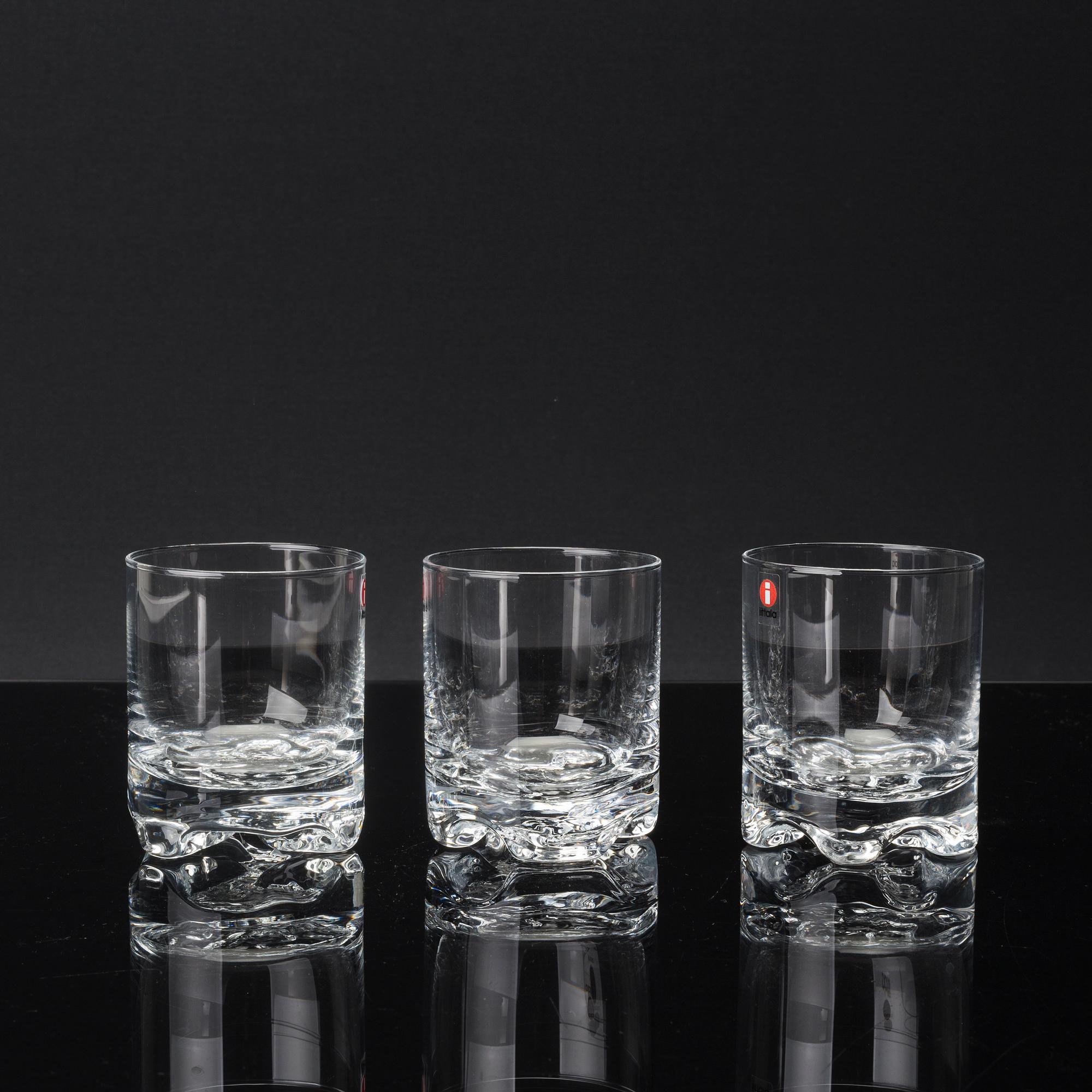 DRICKSGLAS/WISKEYGLAS, 13 st, "Gaissa" Tapio Wirkkala, Iittala, 1900-talets slut.