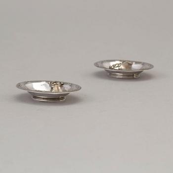 GEORG JENSEN, a pair of silver Art Nouveau salt cellars, design 243, Copenhagen, 1918.