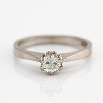 Ring, 18K white gold with brilliant-cut diamond.