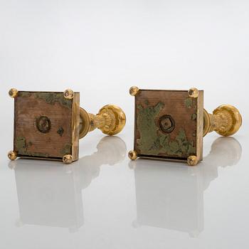 Ljusstakar, ett par, empire, ca 1830.