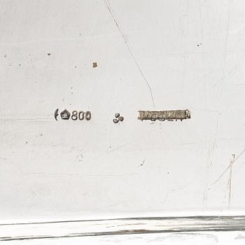 A German 20th century silver tray, 800/1000 silver.