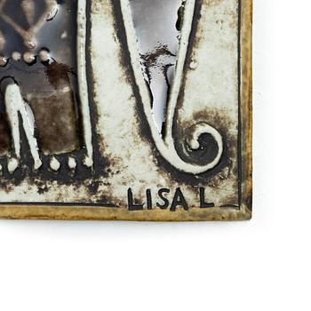 Lisa Larsson, a set of six stoneware wall plaques, Gustavsberg.