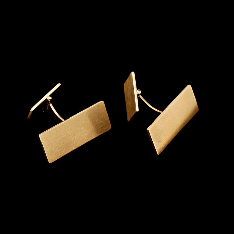 MANSCHETTKNAPPAR, ett par, 18k guld, Guldvaruhuset AB, Stockholm, 1964. Ca 10 g.
