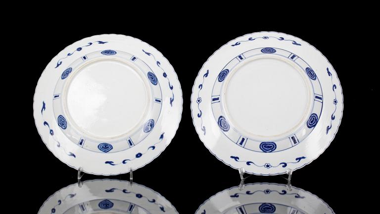 TALLRIKAR, ett par, porslin, Kina, kangxi, (1662-1722).