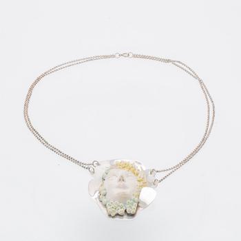 Berit Johansson and Lasse Frisk, necklace silver and ceramic.