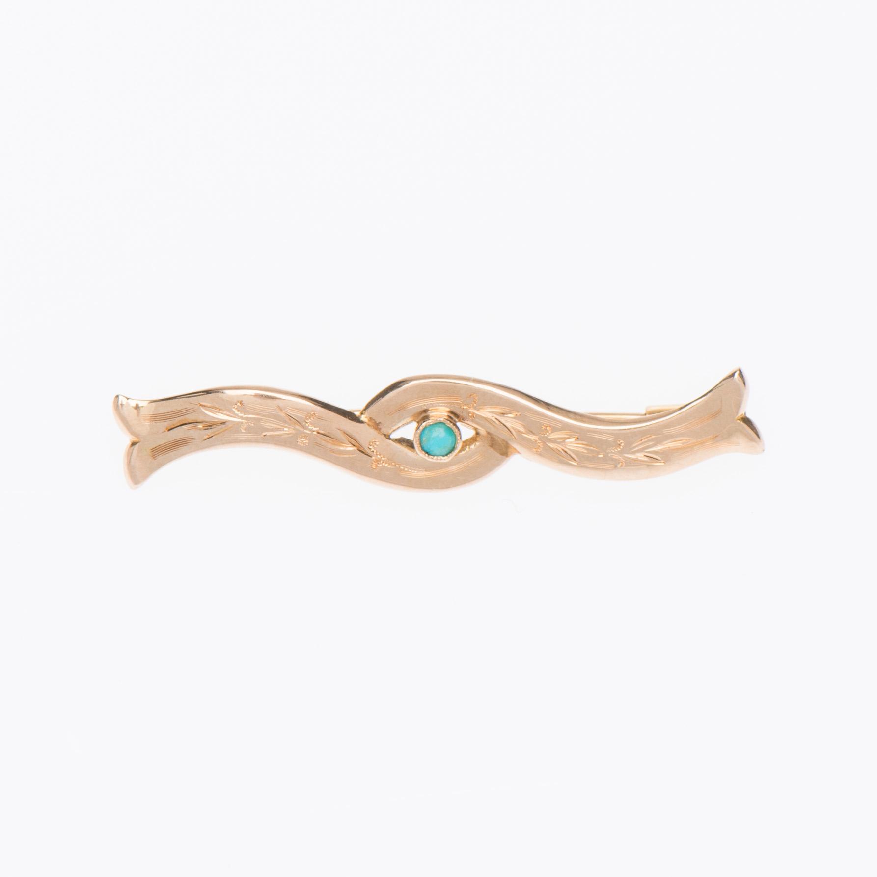 ÖRHÄNGEN samt BROSCH, 14K guld, turkoser. Finska stämplar, N. Westerback och V. Hamara 1950-tal.